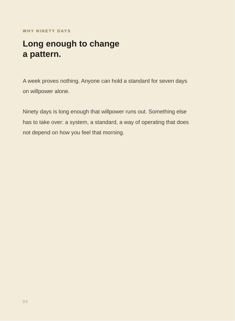 Page explaining the 90 days