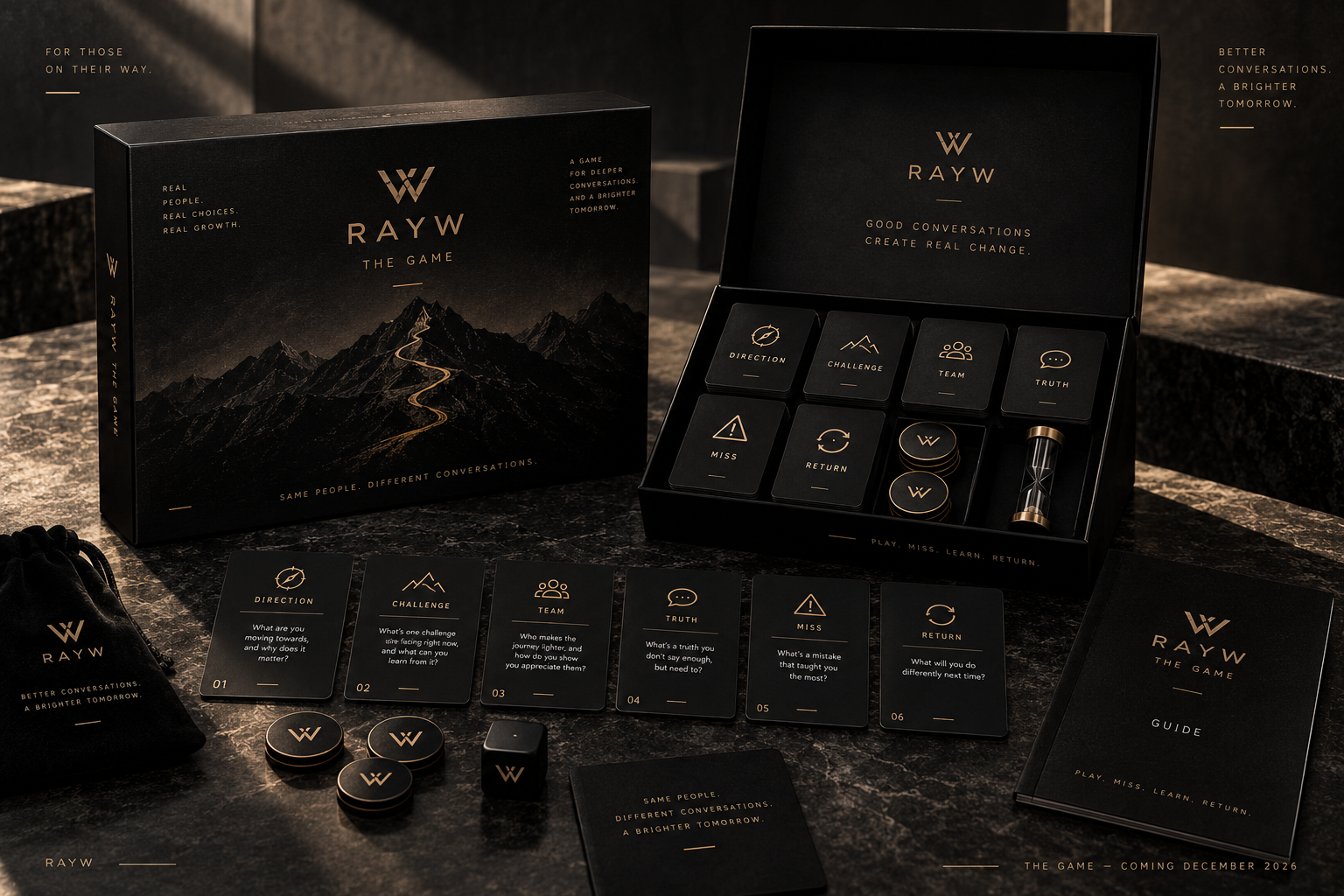 RAYW Card Game box, cards and playing pieces